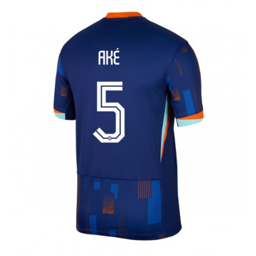 Stroje piłkarskie Niderlandy Nathan Ake #5 Koszulka Wyjazdowej ME 2024 Krótki Rękaw